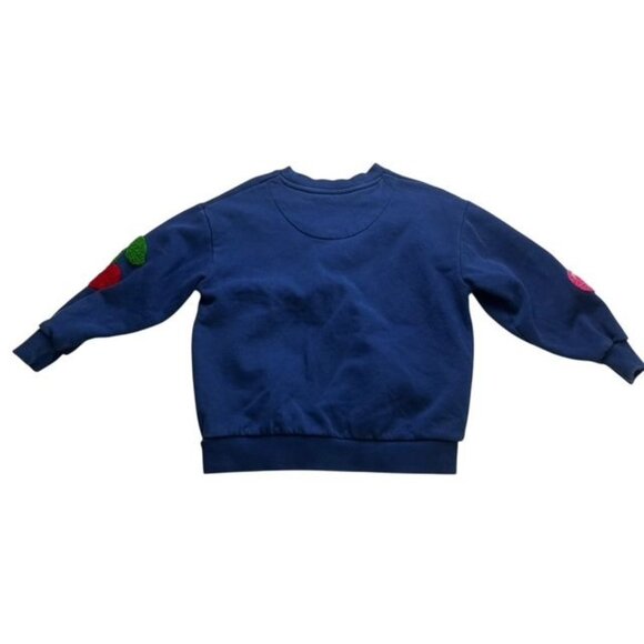 Mini Boden Girls Graphic Boucle Sweatshirt in Starboard Blue Cherries Size 5-6 Y - Picture 5 of 5